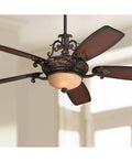 56" Casa Esperanza Vintage Ceiling Fan with Light LED Dimmable Remote Bronze Gold Shaded Teak Blades for Living Room Kitchen Bedroom - Casa Vieja