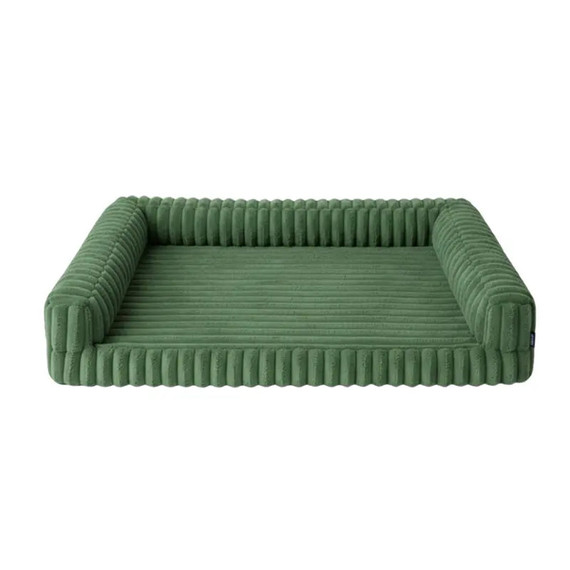 Plush Bolstered Pet Bed with Non-Slip Base and Removable Cover