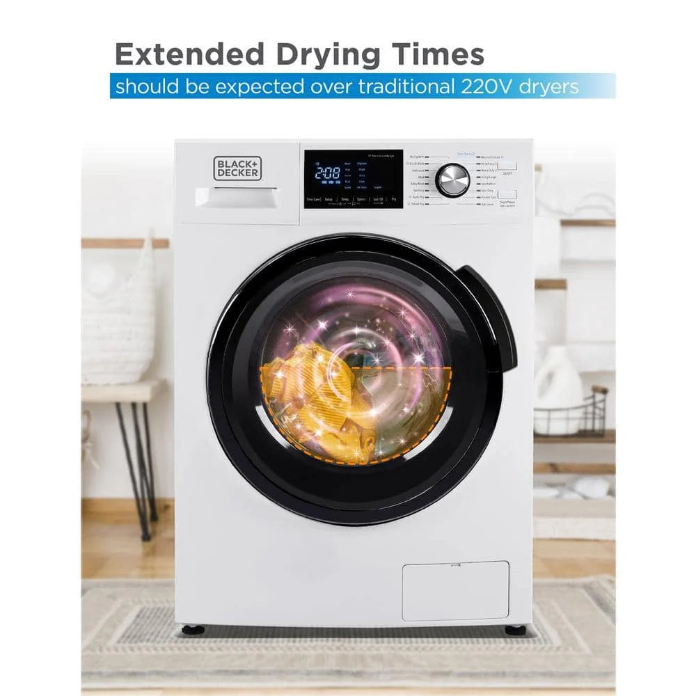 2026 BLACK DECKER 2.7 cu. ft. All-in-One Washer and Dryer Combo in White BCW27MW💝 Last Day For Clearance