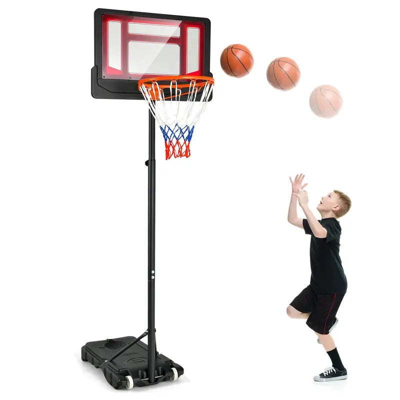 Portable Height-Adjustable Basketball Hoop (4.3 FT to 8.2 FT)
