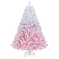 Pink and White Gradient Snow-Flocked Christmas Tree for Home or Office Holiday Decor
