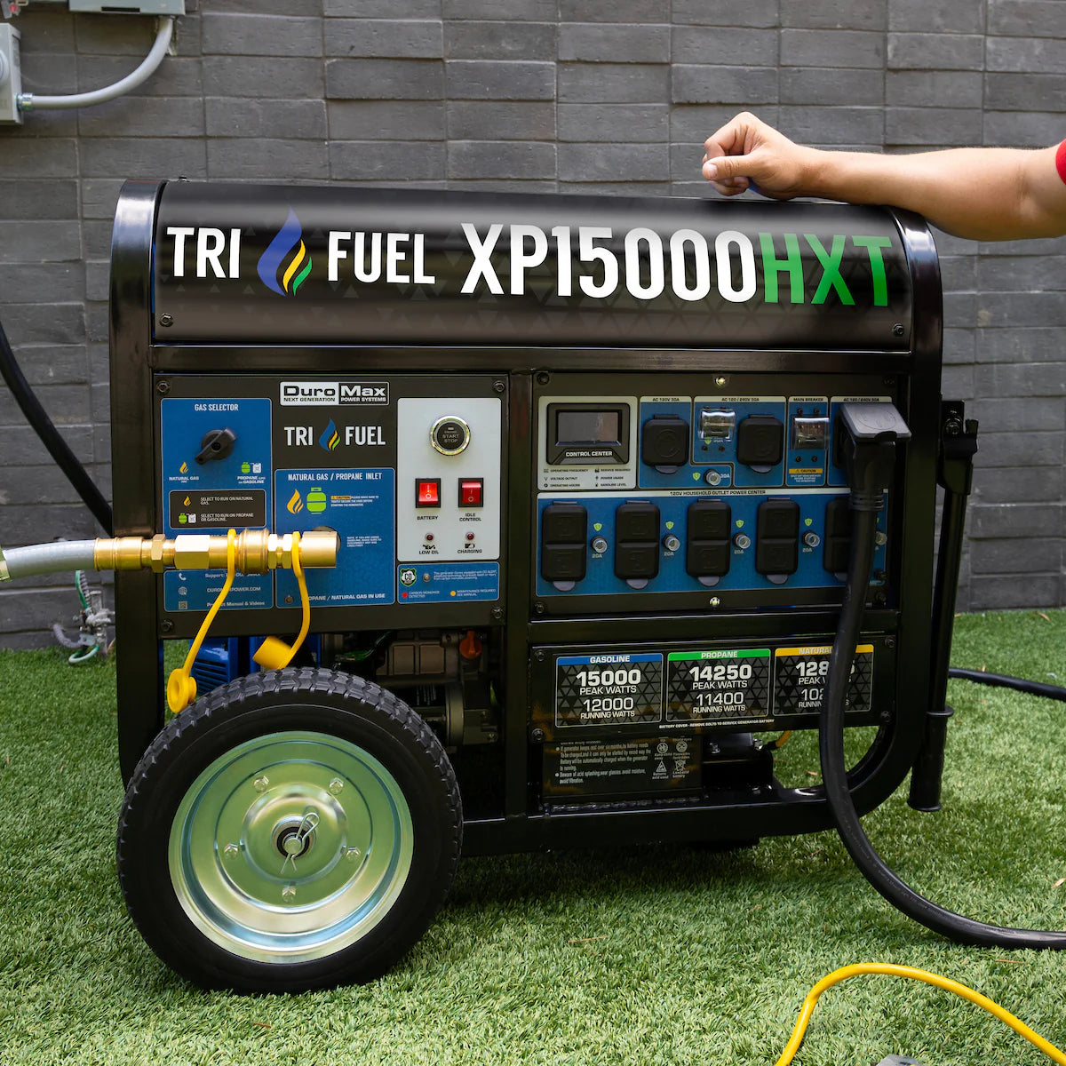 15,000 Watt Electric Start Tri Fuel Portable Generator