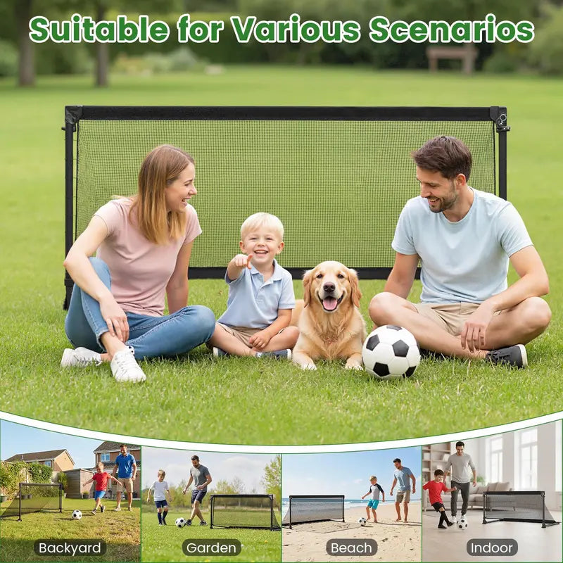 Portable Metal-Frame Toddler Soccer Net with Ground Stakes