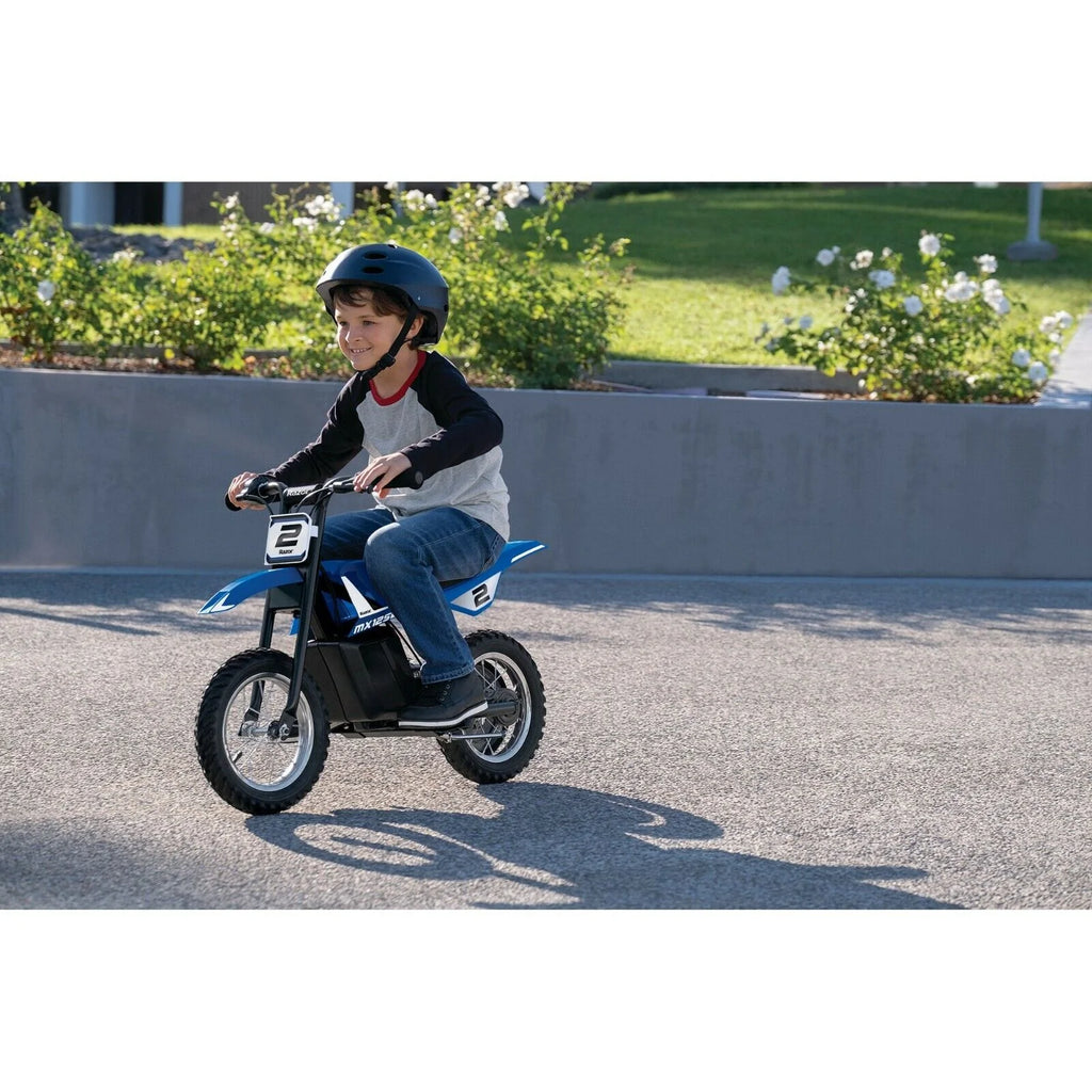 2026 Kid's Razor Dirt Rocket MX125 Electric-Powered Dirt Bike, Ages 7 , Blue