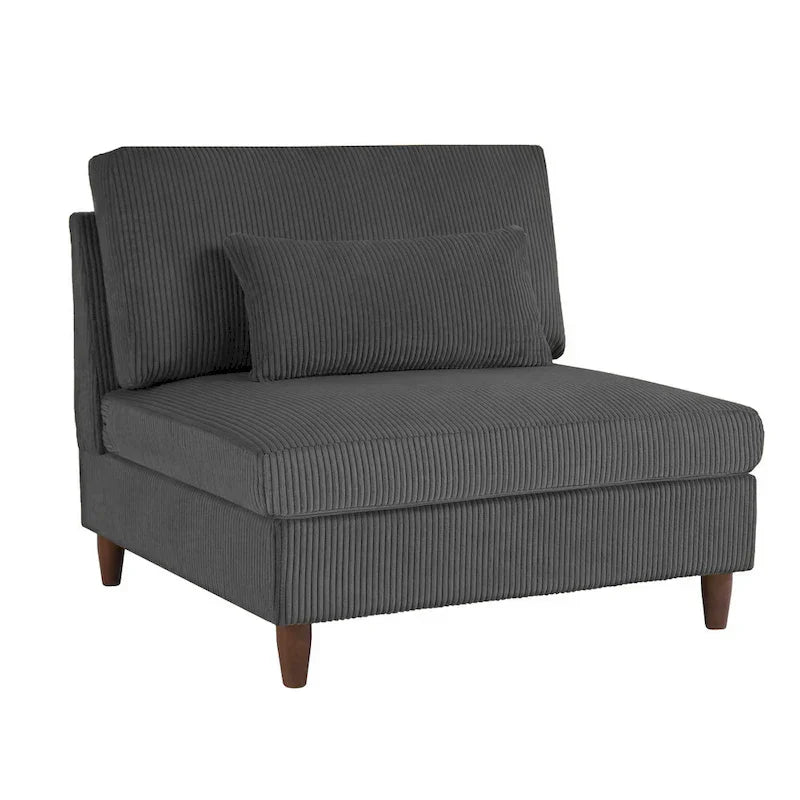 5-Piece Corduroy Modular Sectional Sofa with Ottoman