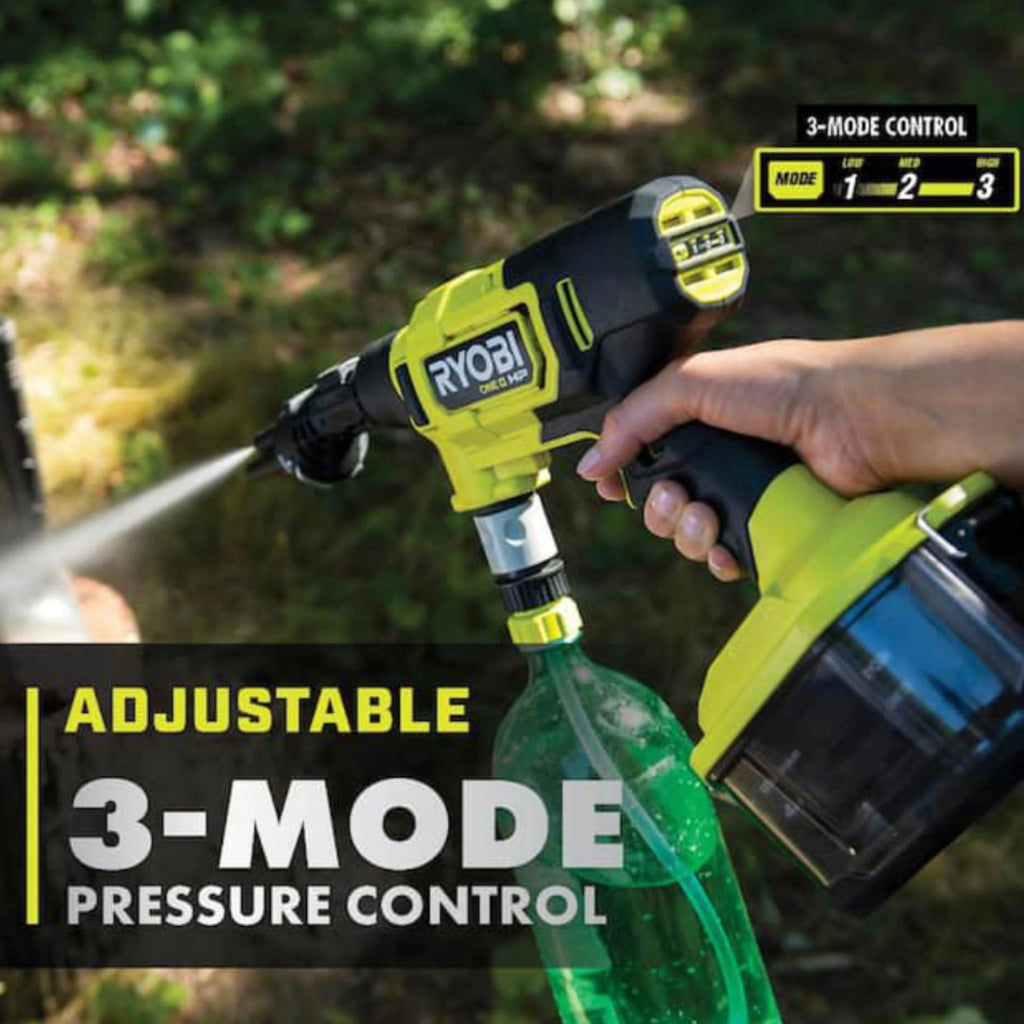 2026 Ryobi ONE HP 600 PSI at 0.7 GPM 18V Cordless Electric Cold water Power Cleaner, 20 ft. Siphon Hose
