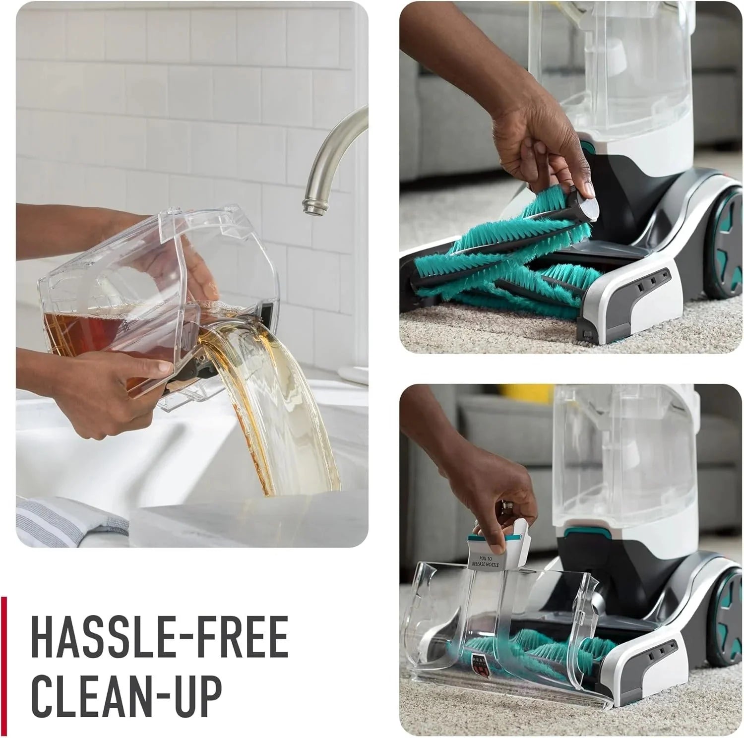 2026 Hoover SmartWash Automatic Carpet Cleaner for Carpets and Upholstery, Deep Cleaning Carpet Shampoo, Carpet Deodorizer and Pet Stain Remover FH52000, Turquoise