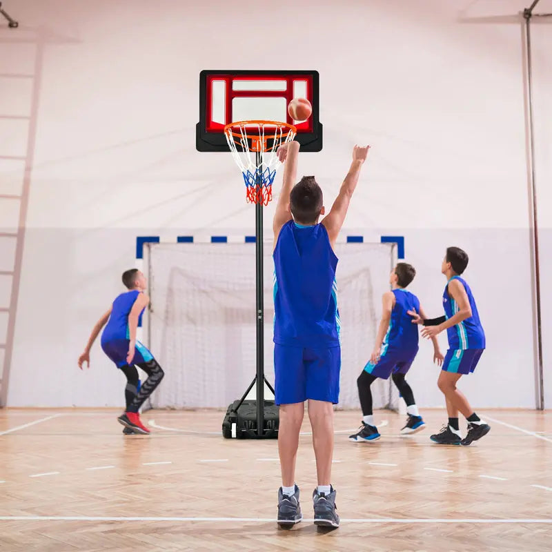 Portable Height-Adjustable Basketball Hoop (4.3 FT to 8.2 FT)