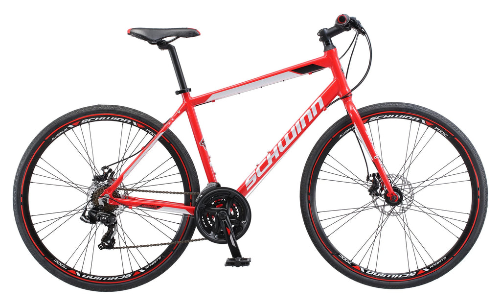 2026 Schwinn Kempo Hybrid Bike, 700c Wheels, 21 Speeds, Mens Frame, Red