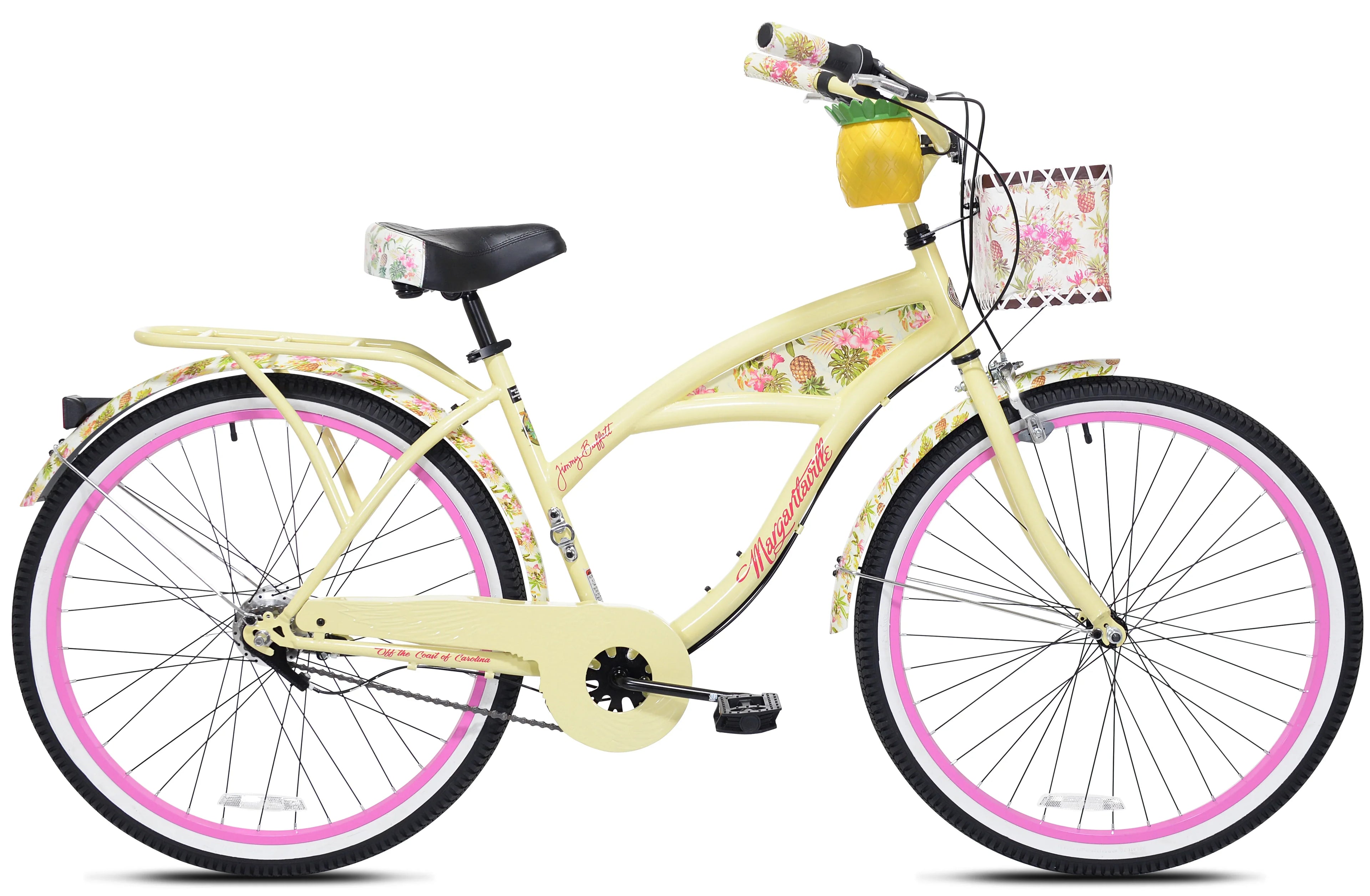 26" Margaritaville Women'S 3-Speed Cruiser Bike, Yellow