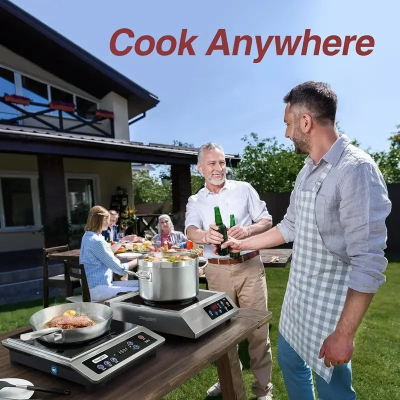 Portable Induction Cooktop with 8-Inch Stainless Steel Burner