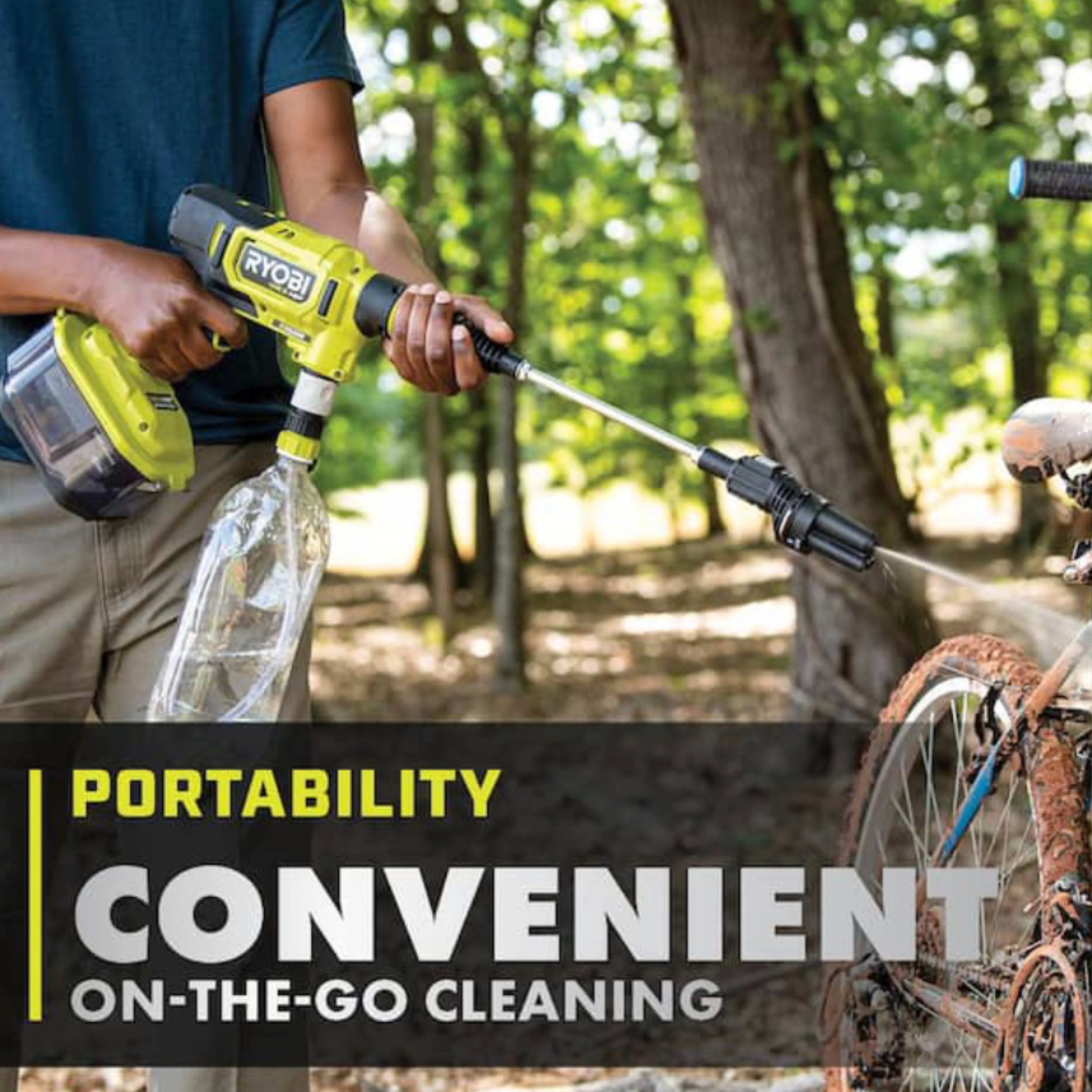2026 Ryobi ONE HP 600 PSI at 0.7 GPM 18V Cordless Electric Cold water Power Cleaner, 20 ft. Siphon Hose