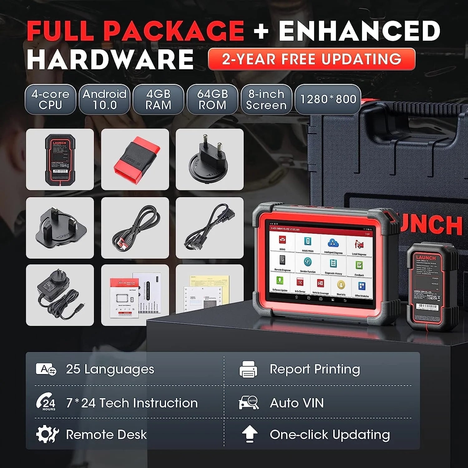 2026 LAUNCH X431 IMMO Elite Key Programming Car Diagnostic Scan Tool with X-PROG3 Key Programmer, ECU Clone/match, CANFD&DOIP, 39 Services 2 Years Free Update