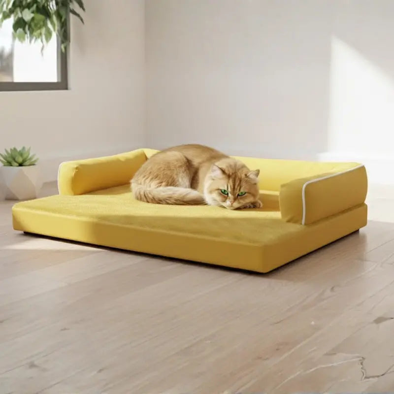 Plush Large Memory Foam Dog Bed with Reinforced Bolsters & Zip-Off Washable Cover