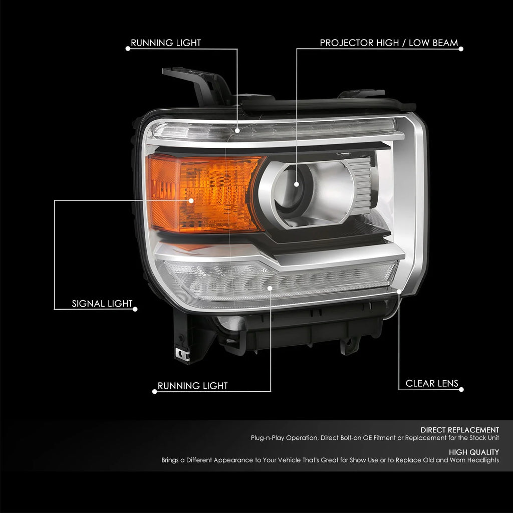 Factory Style Right Side Headlight14-18 GMC Sierra 1500, 15-19 2500 3500 HD
