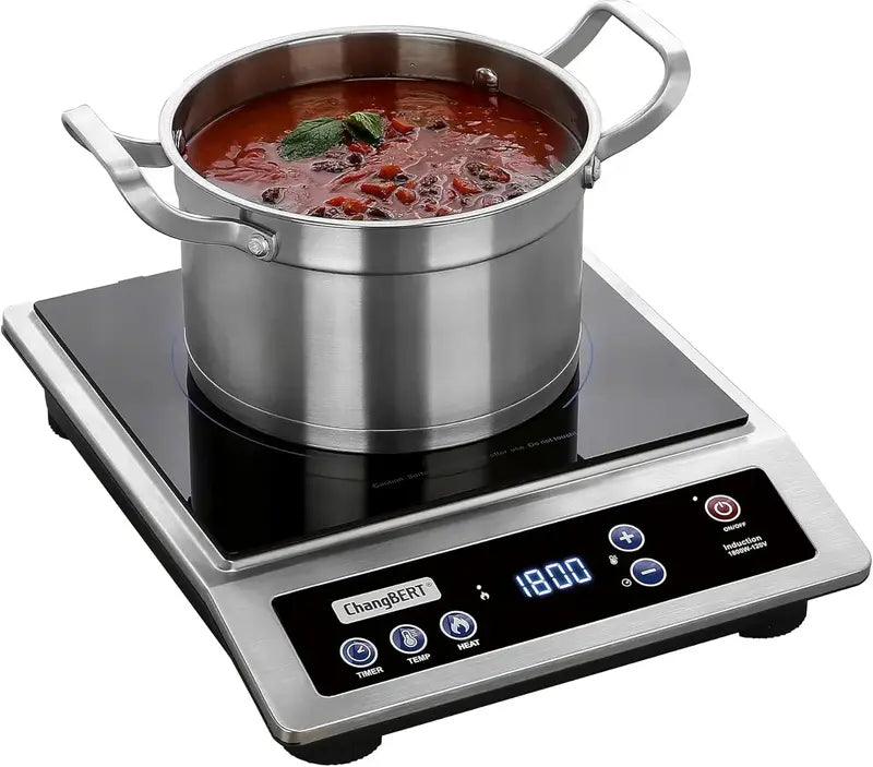 Portable Induction Cooktop with 8-Inch Stainless Steel Burner