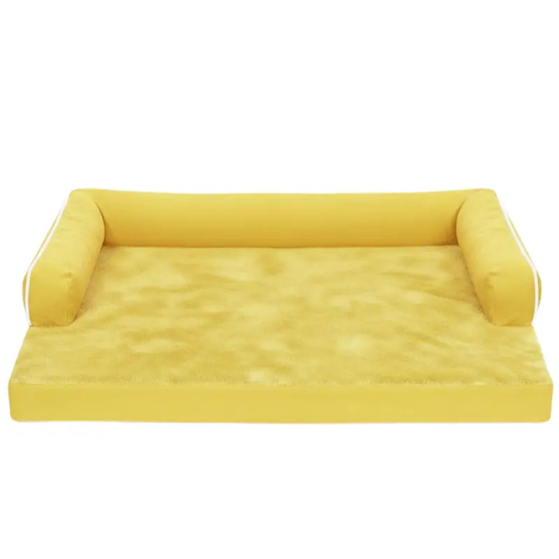 Plush Large Memory Foam Dog Bed with Reinforced Bolsters & Zip-Off Washable Cover