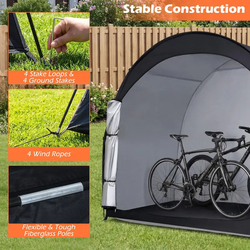 Portable 6.9 ft x 4 ft Foldable Bike Storage Tent with Ventilation
