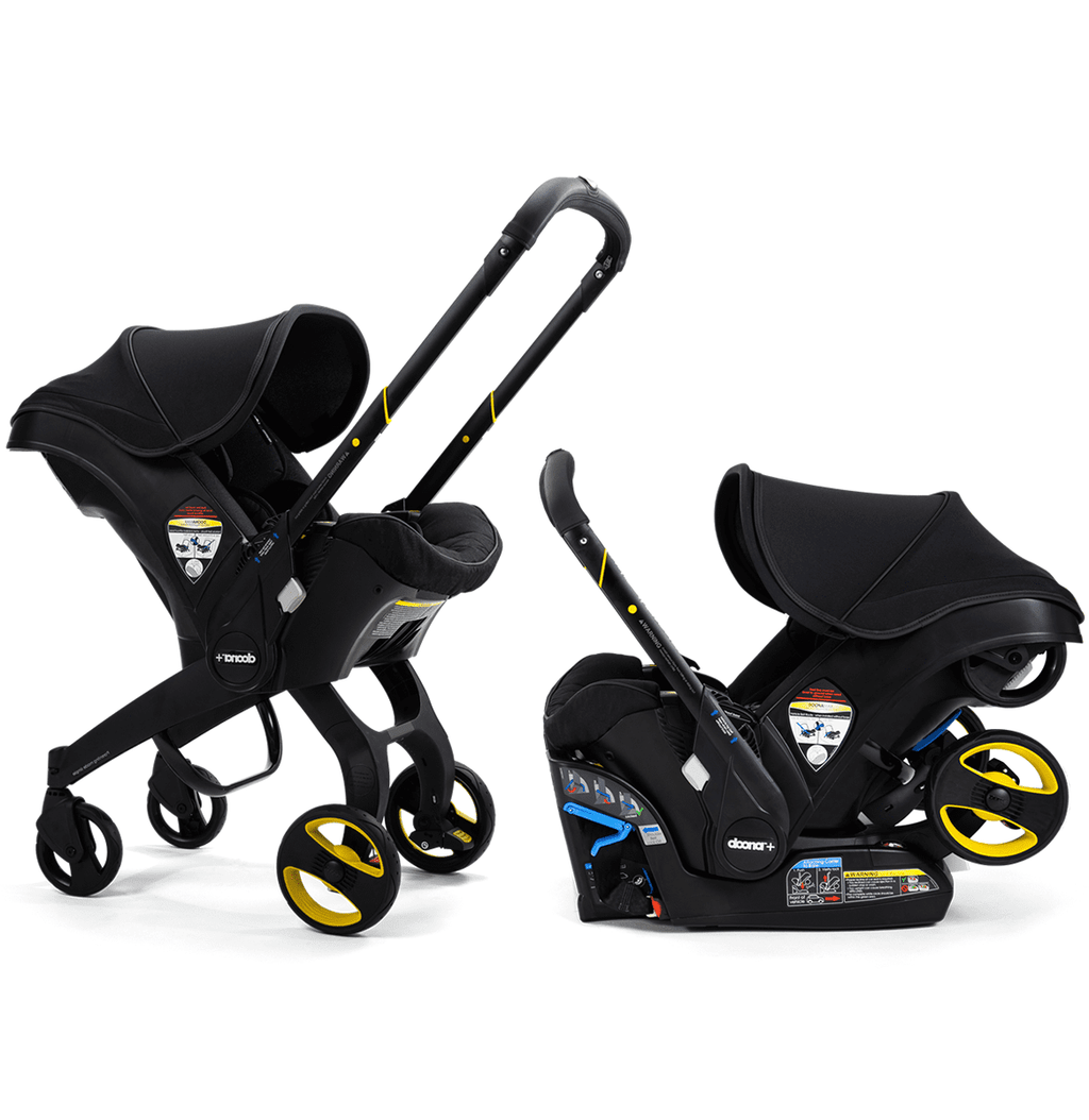 2026 Doona Infant Car Seat Stroller with LATCH Base – Midnight Edition | Car to Stroller in Seconds, Aircraft Approved, Includes Essentials Bag