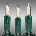 34 ft. - Green Wire - Christmas Mini Light String - (100) Clear Bulbs - 4 in. Bulb Spacing