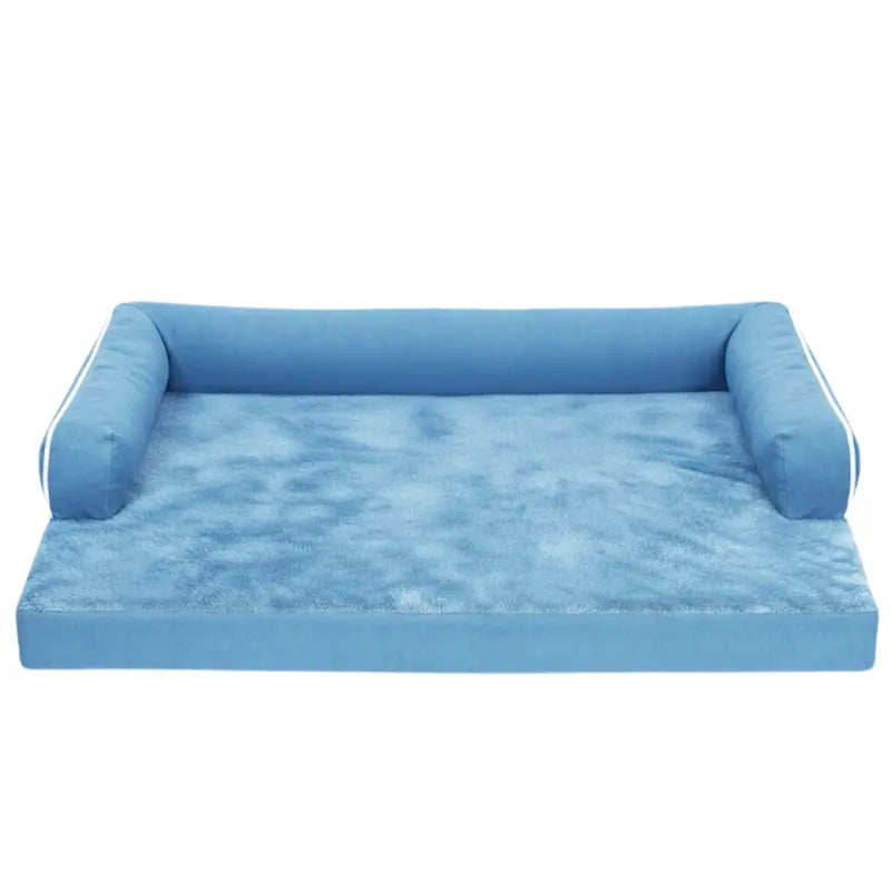 Plush Large Memory Foam Dog Bed with Reinforced Bolsters & Zip-Off Washable Cover