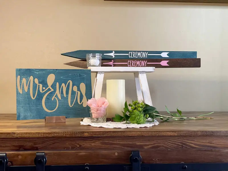 Personalized Mr. & Mrs. Wooden Cut-Out Sign