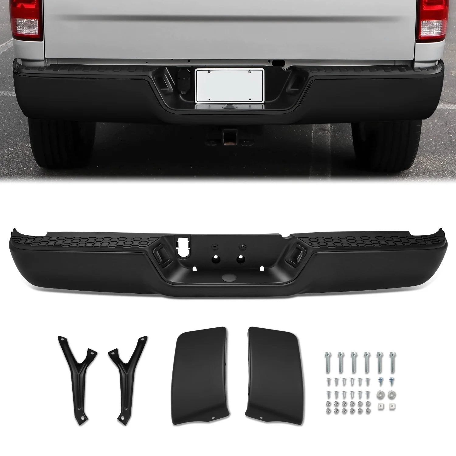 Modular Style Rear Step Bumper License Plate Lights 09-19 Dodge/Ram 1500 2500 3500