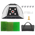 Portable Golf Practice Net (10′ x 7′) with Target Mat, Balls & Carry Bag