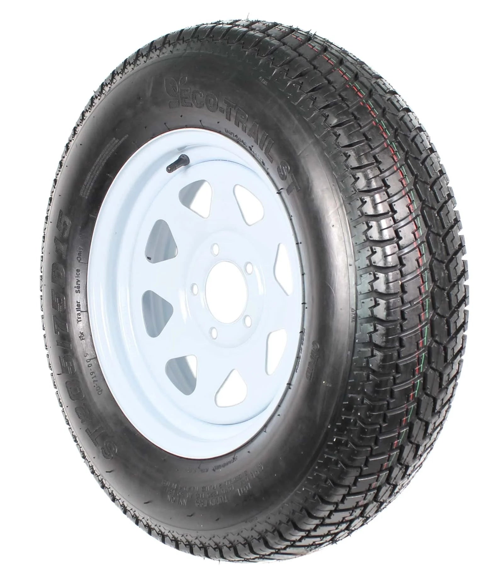 2026 2-pack trailer tires on rim ST205/75D15 205/75 D 15 inch LRC 5-hole white spokes 1