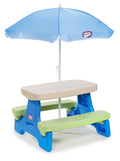 2026 Little Tikes Easy Store Kids Durable Picnic Table with Umbrella, Indoor Outdoor, Ages 2