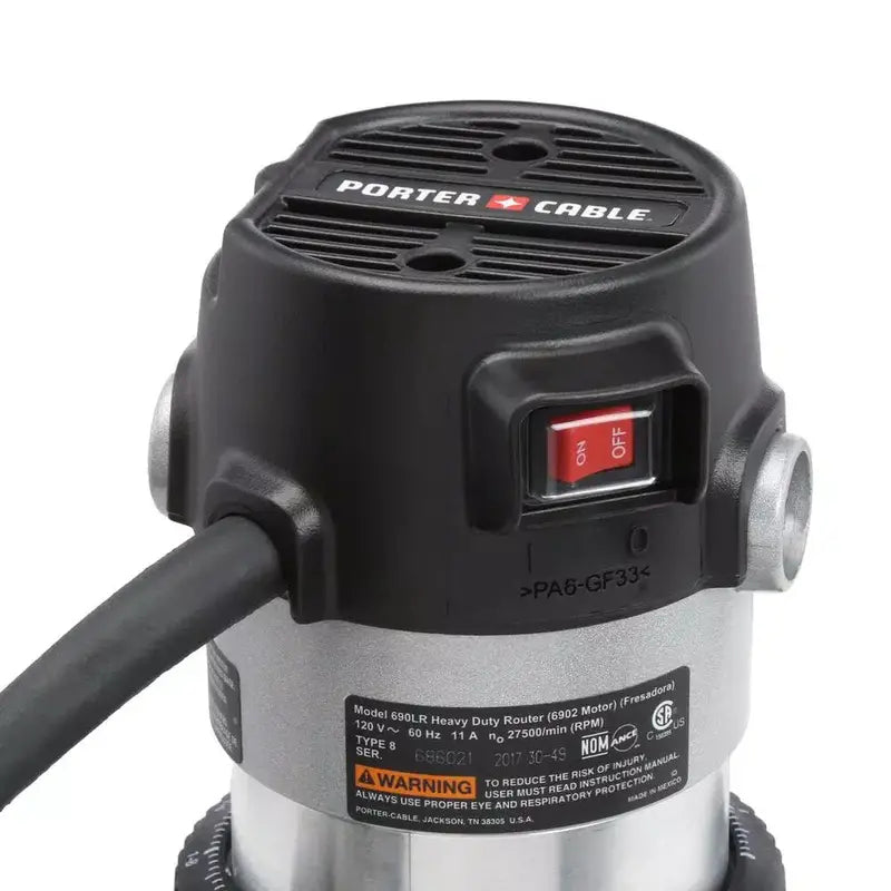 PORTER-CABLE 11-Amp Fixed-Base Router (Model 690LR) for Precision Woodworking