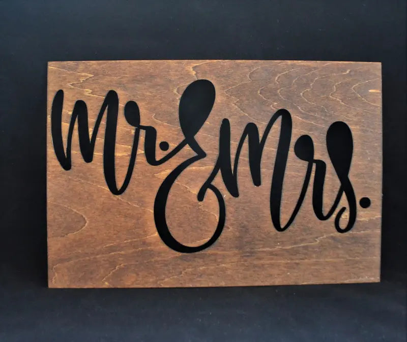 Personalized Mr. & Mrs. Wooden Cut-Out Sign