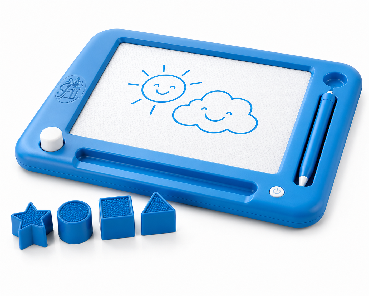 Large Magnetic Drawing Board for Kids – 16 × 13 in Educational Doodle Pad (Blue)