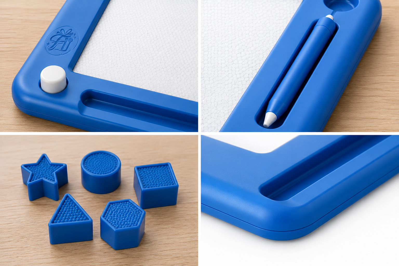Large Magnetic Drawing Board for Kids – 16 × 13 in Educational Doodle Pad (Blue)