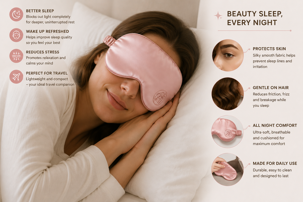 100% Mulberry Silk 19mm Sleep Mask – Luxury Light-Blocking Eye Cover