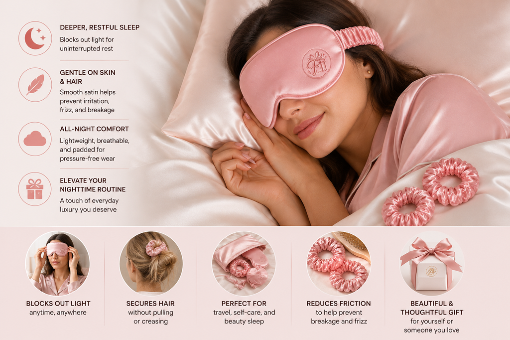 100% Mulberry Silk 19mm Sleep Mask – Luxury Light-Blocking Eye Cover