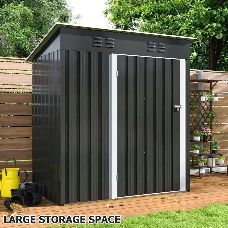 Polar Aurora 8′ x 12′ Heavy-Duty Metal Outdoor Storage Shed with Reinforced Frame