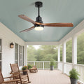 52" and 60" Noiseless Walnut Wood Ceiling Fan with Remote Control,Light Integrated Optional - 52 inch - 52" Ceiling Fan with Light