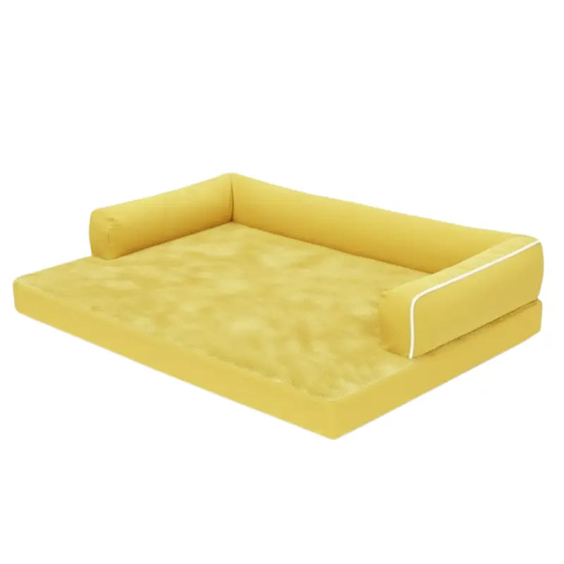 Plush Large Memory Foam Dog Bed with Reinforced Bolsters & Zip-Off Washable Cover