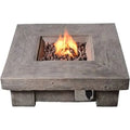PEAKTOP Retro 35-Inch Square Propane Gas Fire Pit for Outdoor Use