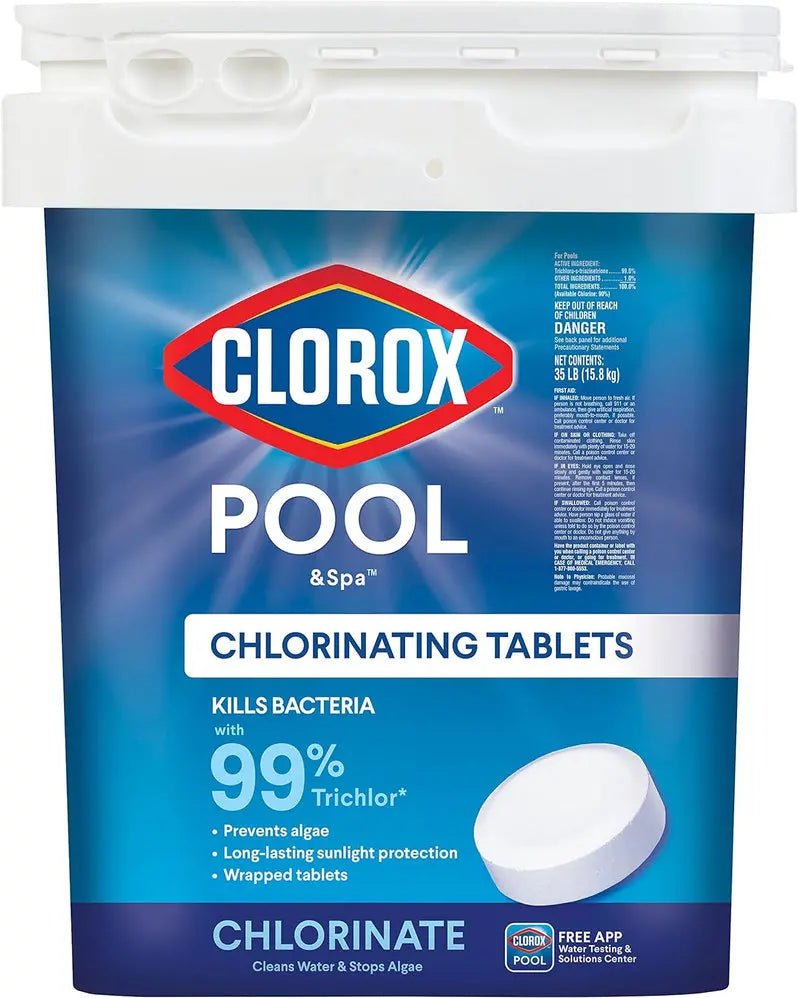 Pool&Spa Active99 3″ Slow-Dissolving Chlorine Tablets | Tri-Chlor Sanitizer for Algae Prevention & Bacterial Control | 35 lb Bulk Pack