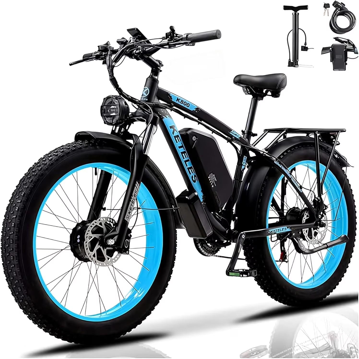 2026 KETELES Electric Bike for Adults, Peak 4000W Dual Motor Ebike��26" Fat Tire Electric Mountain bike, 48V 23AH Removable Battery UL 2849.