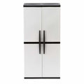2026 HDX Gray Plastic Freestanding Garage Cabinet, 35′′W x 71′′H x 18′′D, with Adjustable Shelves and Lockable Doors