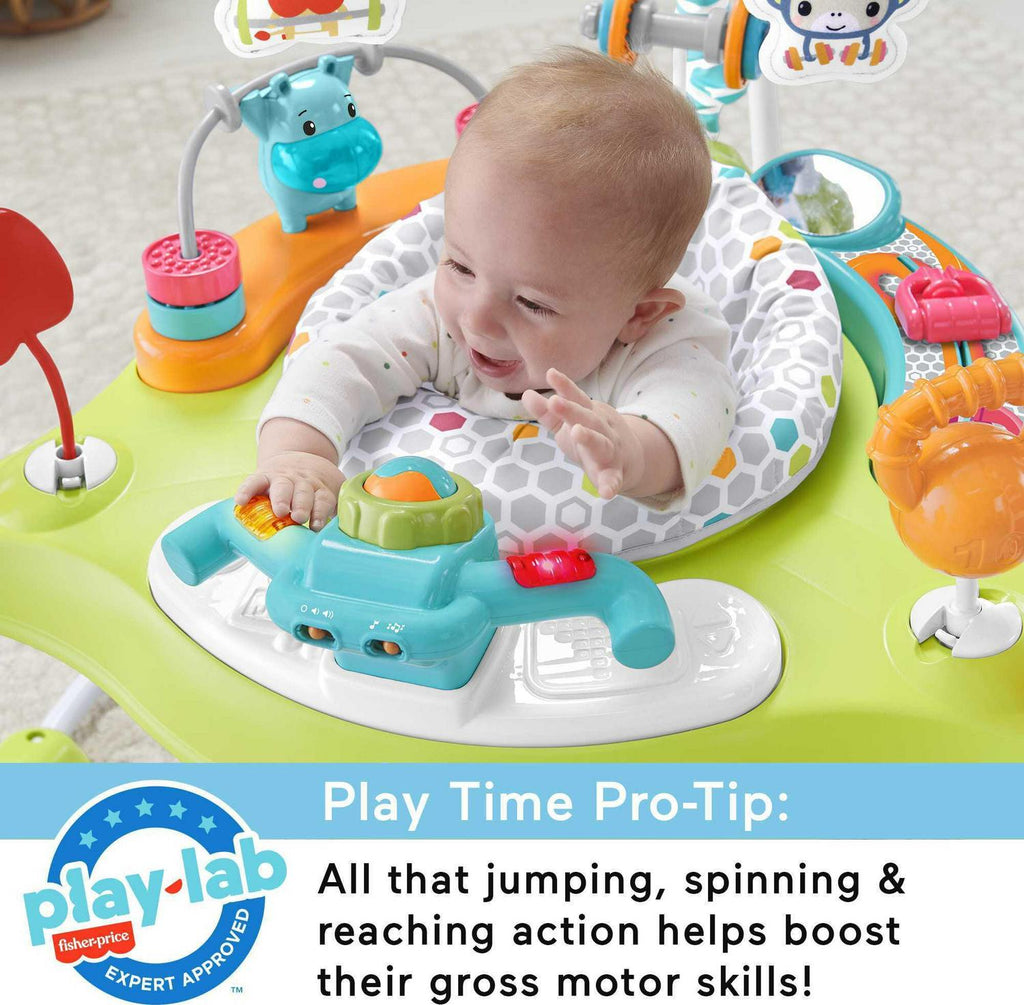 2026 Fisher-Price Baby Bouncer Fitness Fun Folding Jumperoo Infant Activity Center with Lights & Music. Unisex