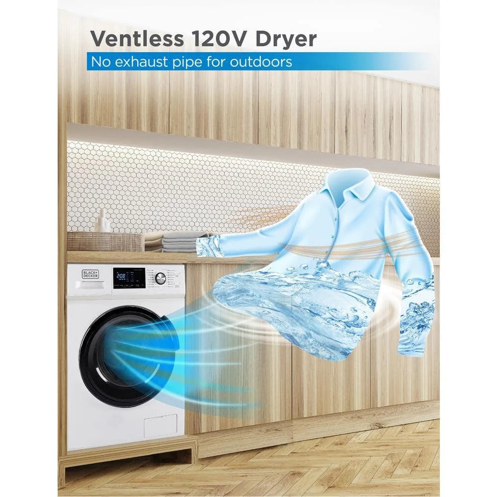 2026 BLACK DECKER 2.7 cu. ft. All-in-One Washer and Dryer Combo in White BCW27MW💝 Last Day For Clearance