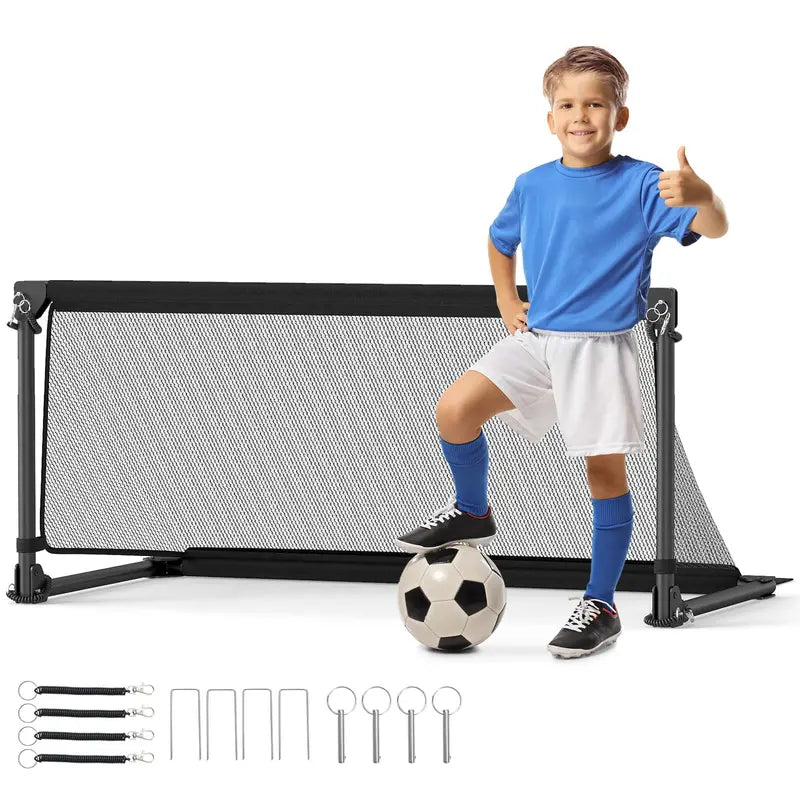 Portable Metal-Frame Toddler Soccer Net with Ground Stakes