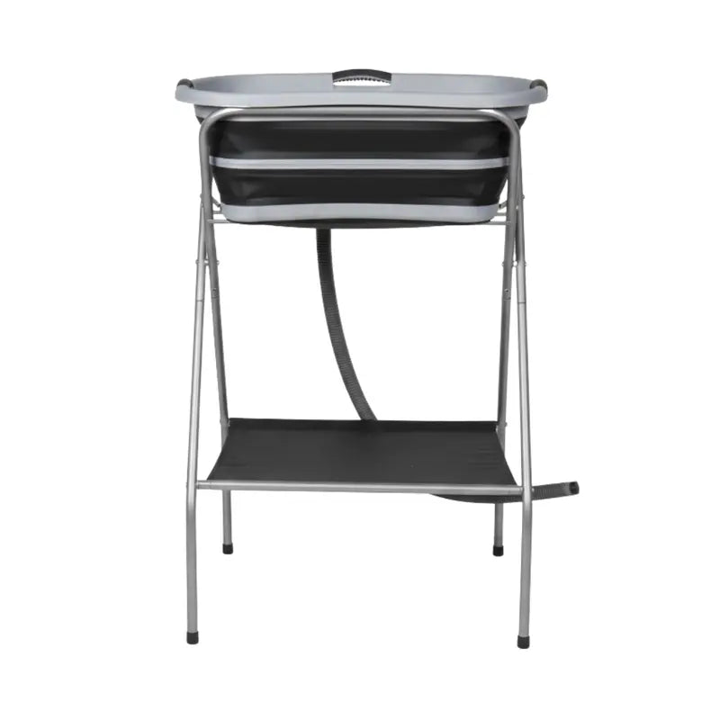 Portable Dog Bath Tub with Elevated Basin, Foldable Steps & Drain Hose