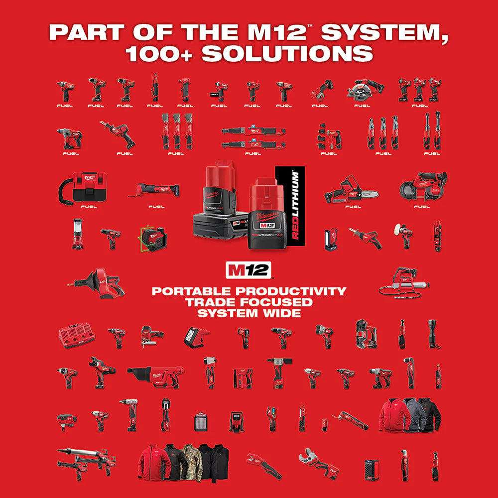2026 Milwaukee 2485-20 M12 FUEL 12V 1/4" Cordless Right Angle Die Grinder - Bare Tool