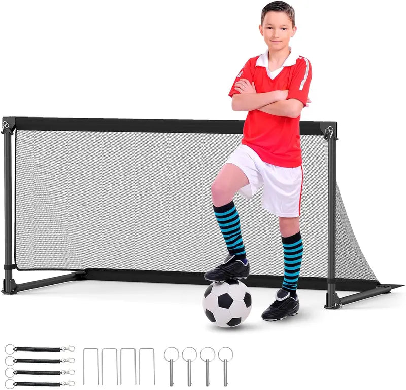 Portable Metal-Frame Toddler Soccer Net with Ground Stakes