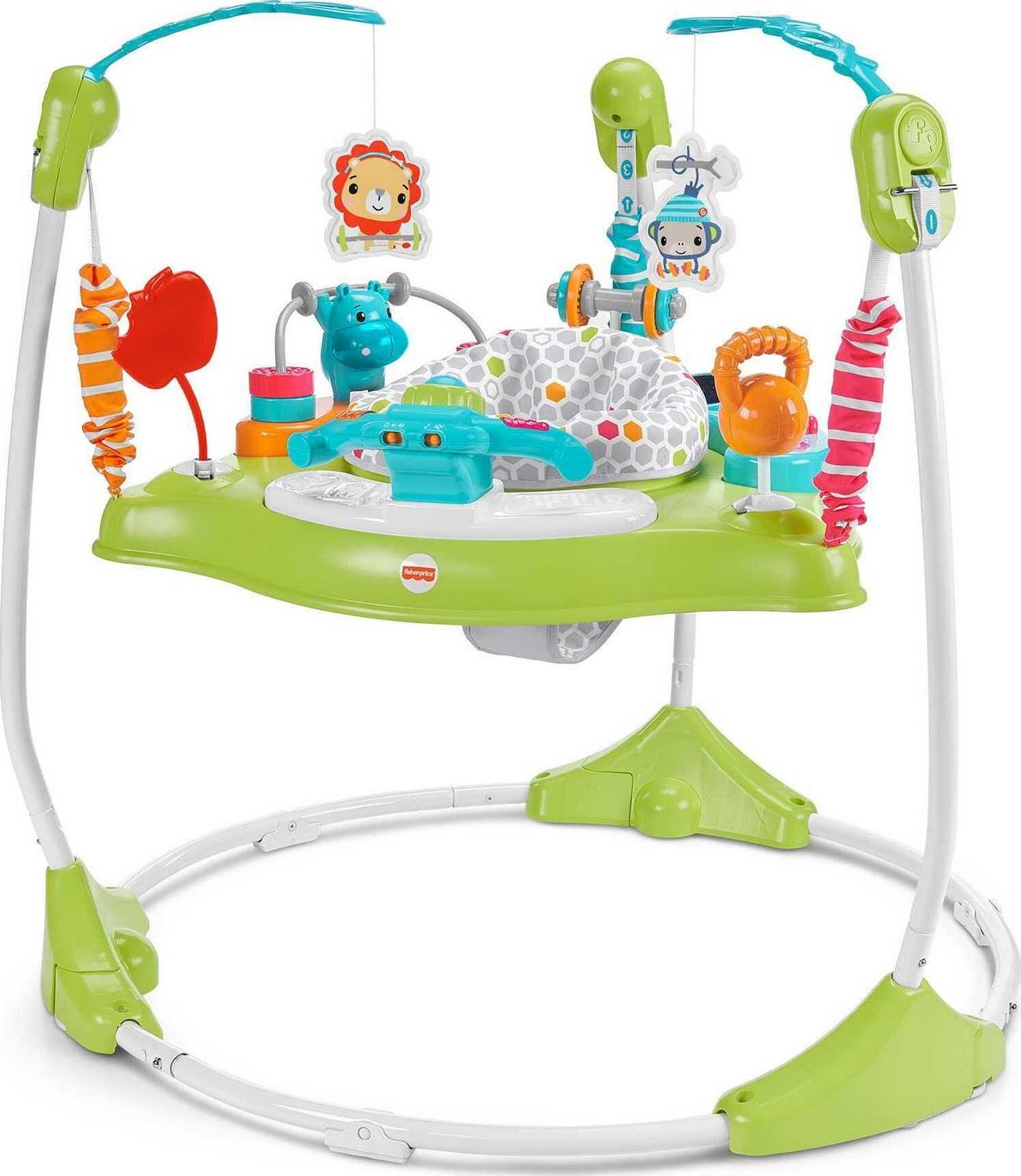 2026 Fisher-Price Baby Bouncer Fitness Fun Folding Jumperoo Infant Activity Center with Lights & Music. Unisex